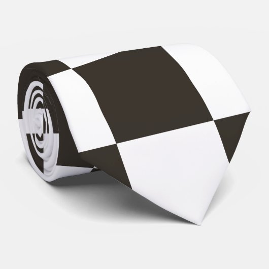 Schachtel (Schwarz und Weiß) (Muster des Schachbre Krawatte (Gerollt)