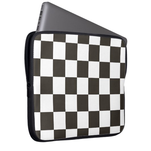 Schachtel (Schwarz und Weiß) (Muster des Schachbre Laptopschutzhülle (Vorne Rechts)