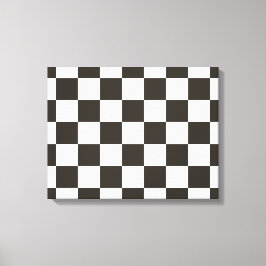 Schachtel (Schwarz und Weiß) (Muster des Schachbre Leinwanddruck