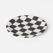 Schachtel (Schwarz und Weiß) (Muster des Schachbre Pappteller (Schrägansicht)