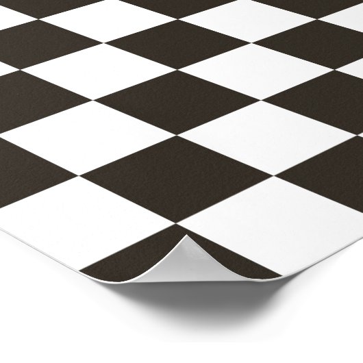 Schachtel (Schwarz und Weiß) (Muster des Schachbre Poster (Ecke)