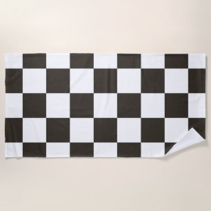 Schachtel (Schwarz und Weiß) (Muster des Schachbre Strandtuch