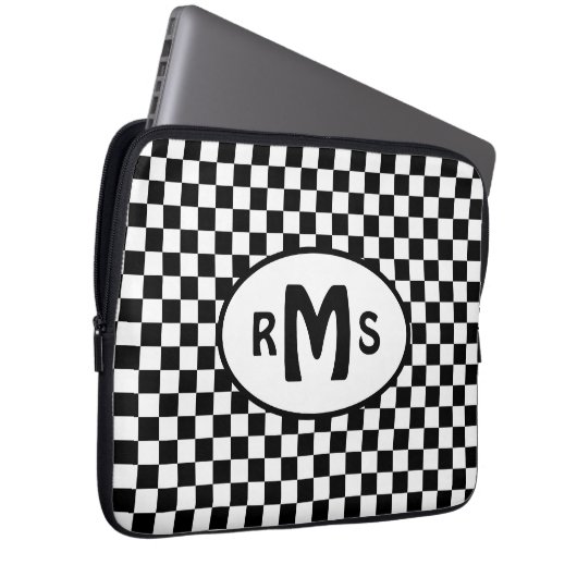 Schachtel Schwarz/Weiß Laptopschutzhülle (Vorne Rechts)