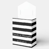 Schachtel, Schwarz-Weiß-Streifen, Gastgeschenk Hoc Geschenkschachtel (Geöffnet)