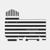 Schachtel, Schwarz-Weiß-Streifen, Gastgeschenk Hoc Geschenkschachtel (Ungefaltet)