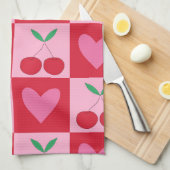 Schachtel und Muster für rosa Herzen Geschirrtuch (Viertel Falte)