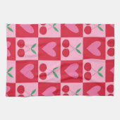 Schachtel und Muster für rosa Herzen Geschirrtuch (Horizontal)