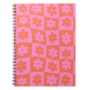 Schachtelhaltig, rosa und orange Blume Notizblock