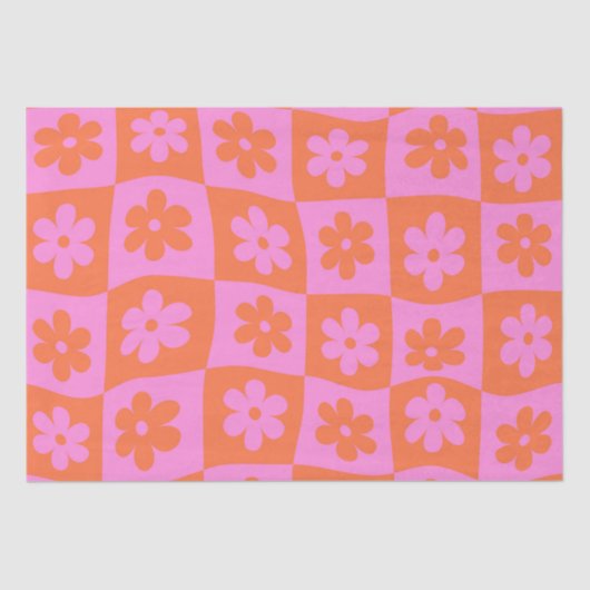 Schachtelhaltig, rosa und orange Blume Seidenpapier (Vorderseite)