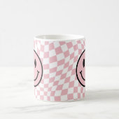 Schachtelhaltiges, rosa Preppy-Lächeln Kaffeetasse (Mittel)