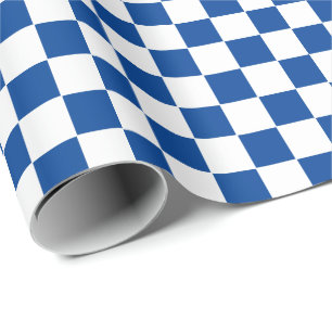 Schachtelhaltiges tiefblaues und weißes Umschlagpa Geschenkpapier