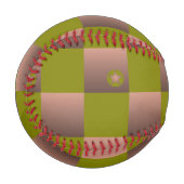 Schachtelmuster in braun und olivgrün baseball (Vorderseite Links)