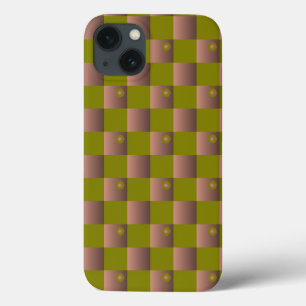 Schachtelmuster in braun und olivgrün Case-Mate iPhone hülle
