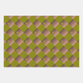 Schachtelmuster in braun und olivgrün geschenkpapier set (Vorderseite 3)