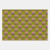 Schachtelmuster in braun und olivgrün geschenkpapier set (Vorderseite 2)