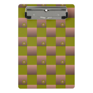 Schachtelmuster in braun und olivgrün mini klemmbrett