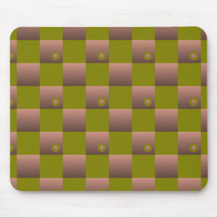 Schachtelmuster in braun und olivgrün mousepad
