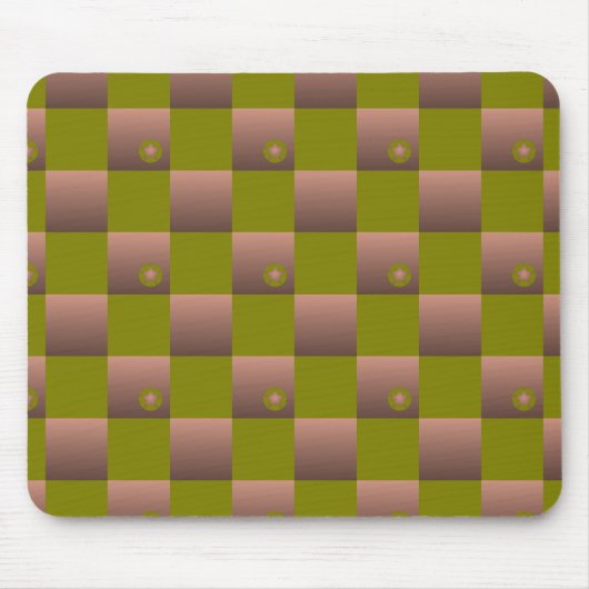 Schachtelmuster in braun und olivgrün mousepad (Vorne)