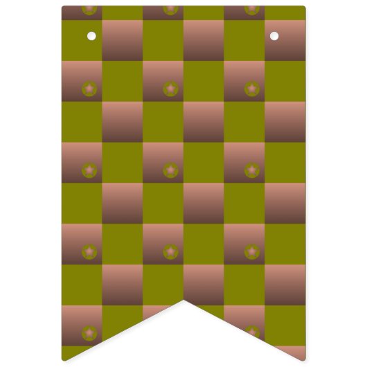 Schachtelmuster in braun und olivgrün wimpelkette (Erste Fahne)