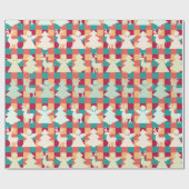 Schachtelmuster mit Engeln, Rentieren und Bäumen Geschenkpapier (Flach)