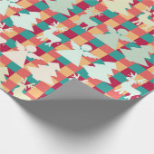 Schachtelmuster mit Engeln, Rentieren und Bäumen Geschenkpapier (Ecke)