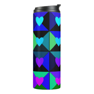 Schachteln mit blauen Herzen Thermosbecher