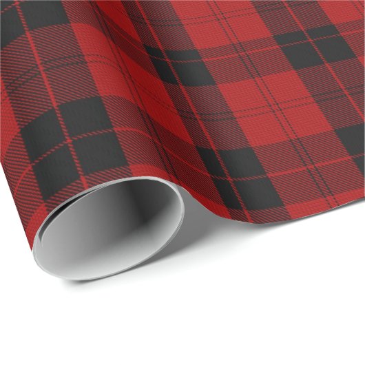 Schachteltes Weihnachtsrot Buffalo Kariert Geschenkpapier (Rolleneckpunkt)