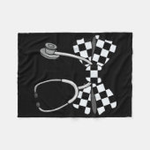 Schachter Coquette Nurse Stethoscope Bow Checkered Fleecedecke (Vorderseite (Horizontal))