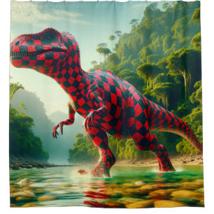 Schachter Dinosaurier Duschvorhang