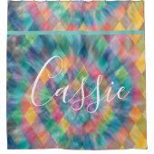 Schachter Harlequin, blass Rainbow Duschvorhang (Vorderseite)