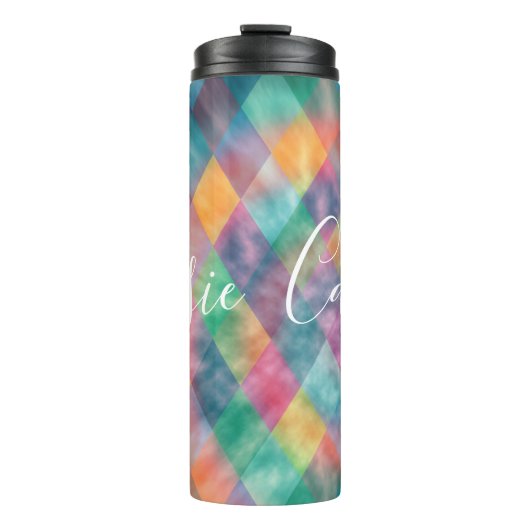 Schachter Harlequin, blass Rainbow Thermosbecher (Vorderseite)