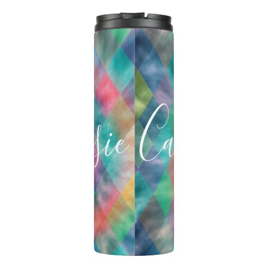 Schachter Harlequin, blass Rainbow Thermosbecher (Rückseite)