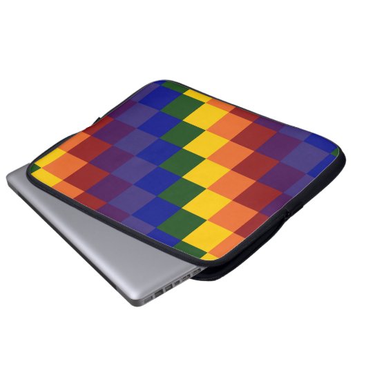 Schachter Regenbogen Laptopschutzhülle (Vorne Knopf)