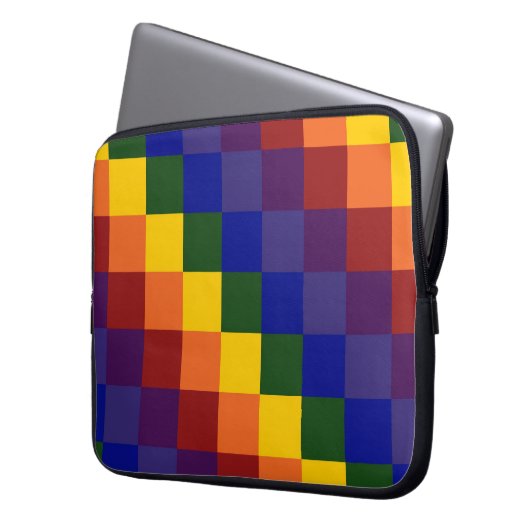 Schachter Regenbogen Laptopschutzhülle (Vorderseite Links)