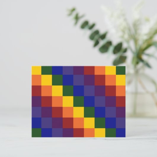 Schachter Regenbogen Postkarte (Stehend Vorderseite)