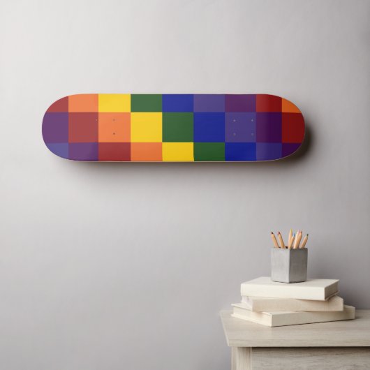 Schachter Regenbogen Skateboard (Wandkunst (Horz))