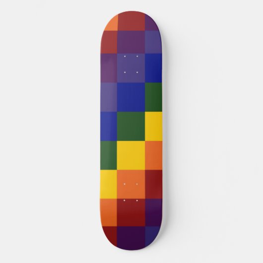 Schachter Regenbogen Skateboard (Vorderseite)