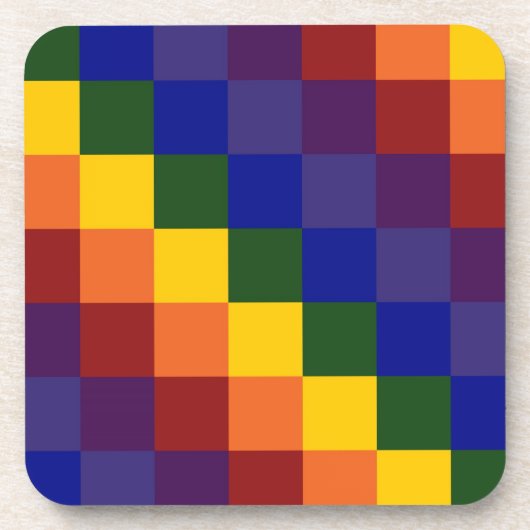 Schachter Regenbogen Untersetzer (Vorderseite)