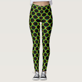 Schachtes jamaikanisches Flaggenmuster Leggings