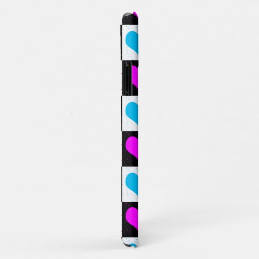 Schachtes Muster für farbenfrohe Herzen Case-Mate iPhone Hülle (Hinten/Rechts)