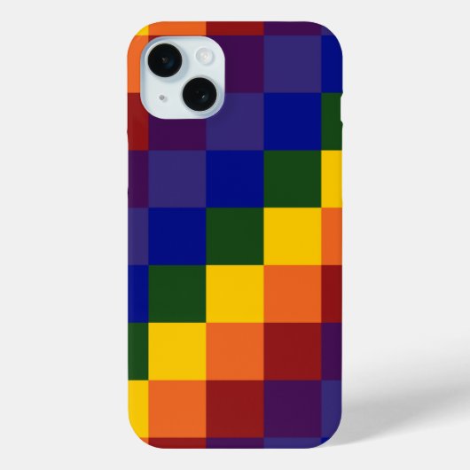 Schachtes Regenbogenmuster Case-Mate iPhone Hülle (Rückseite)