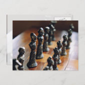 Schachtheater, antikes Vintages Schachmann-Set aus Postkarte (Vorne/Hinten)