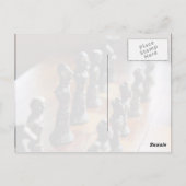 Schachtheater, antikes Vintages Schachmann-Set aus Postkarte (Rückseite)