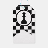 Schachthemenschilder - Schwarz & Weiß Design Geschenkanhänger (Rückseite)