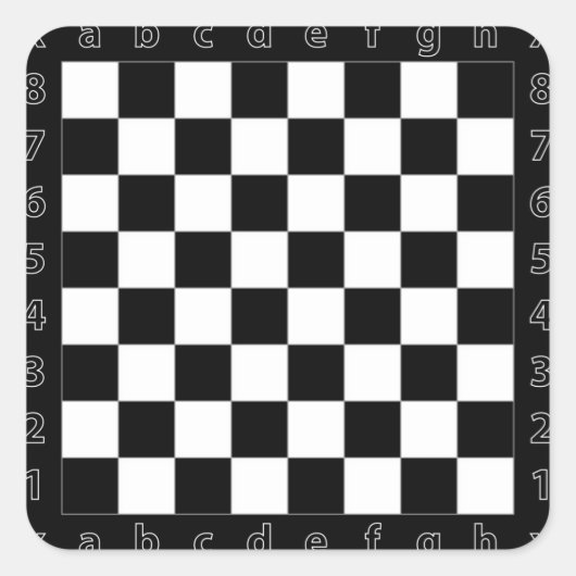 Schachtisch Quadratischer Aufkleber (Vorderseite)