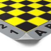 Schachtisch-Tafelwettbewerb gelb Poster (Ecke)