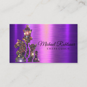 Schachtrainer King Metallic Silver Imitate Busines Visitenkarte