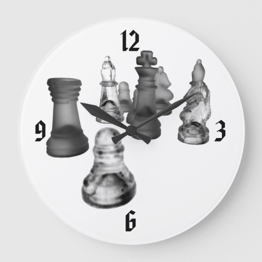 Schachuhr Große Wanduhr (Vorderseite)