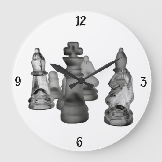 Schachuhr Große Wanduhr (Vorderseite)
