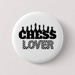 Schachwort Schwarze Teile Lover Board Design Button